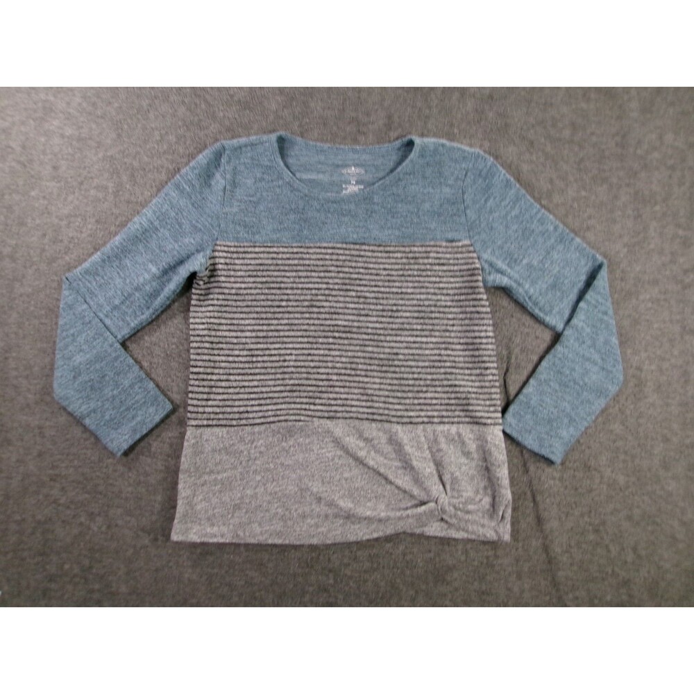 St Johns Bay Top Women Small Petite Blue Gray Base Layer Capsule Casual Cozy